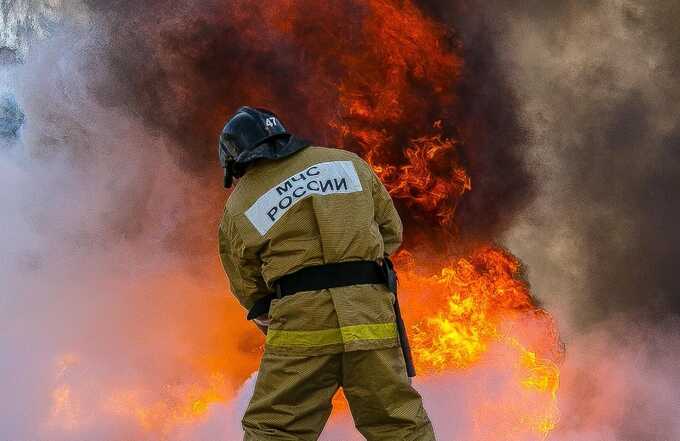 Большой пожар в подмосковном Волоколамске