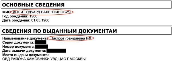 "Незапятнанная" схема Эдуарда Апсита.