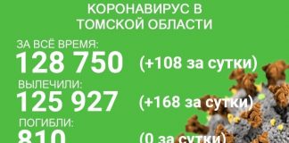 Коронавирус в Томской области: заразились 108, выздоровели 168