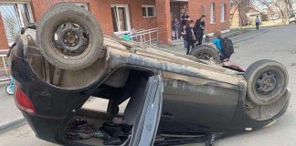 В Шелехове 1 мая перевернулся пьяный водитель