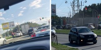 В Новосибирске столкнулись шесть автомобилей на Бердском шоссе