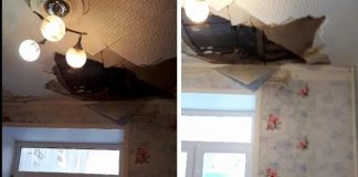 В новосибирской квартире рухнул потолок