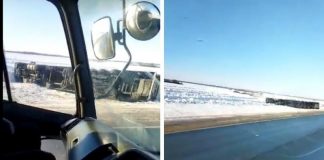 В Новосибирской области фура Mercedes улетела в кювет