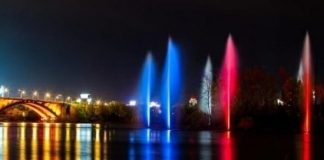 Речной фонтан в Красноярске не будет работать из-за обмеления Енисея