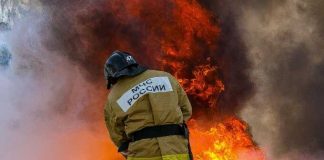Большой пожар в подмосковном Волоколамске