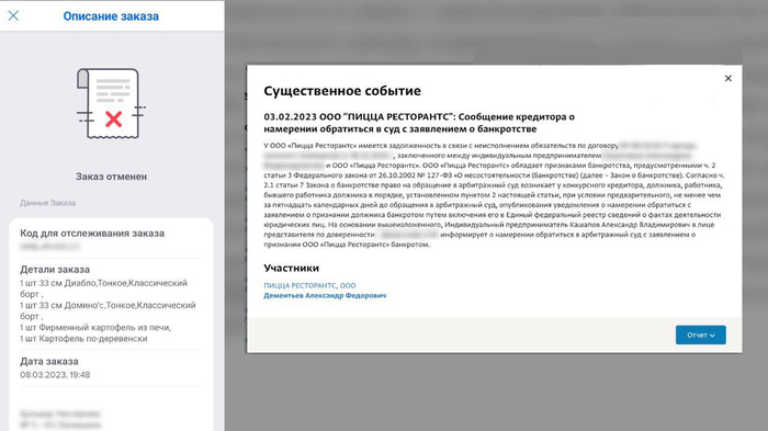 Domino&rsquo;s Pizza в Российской Федерации практически должник