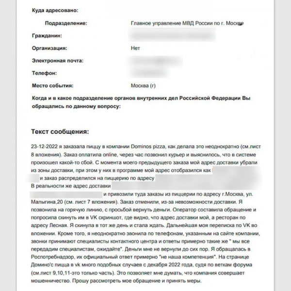 Domino&rsquo;s Pizza в Российской Федерации практически должник