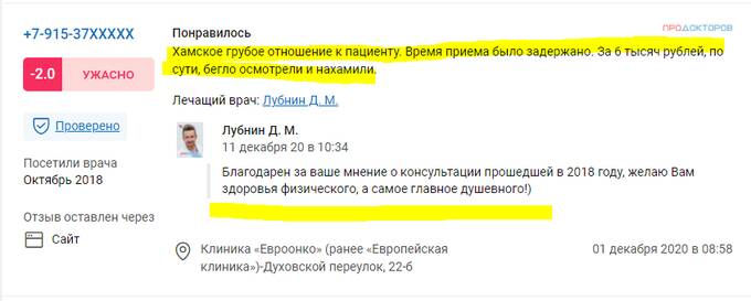 Клиника «Евроонко» - неприятель населения земли: отзывы настоящих людей