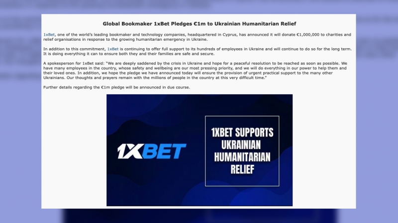 Букмекеры 1XBet на Украине, донаты ВСУ, платили $60 млн, обладатели 1XBet получили паспорта Украины