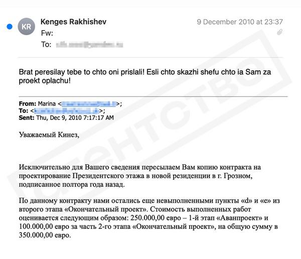 Дары Кенеса Ракишева Рамзану Кадырову.