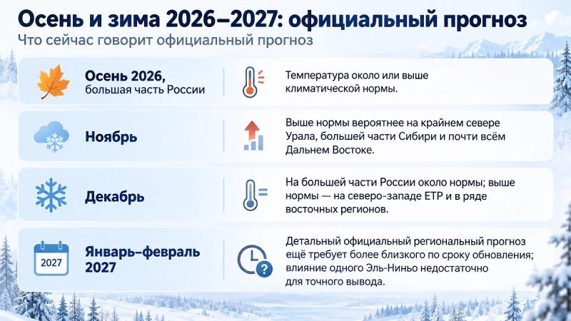 Эль-Ниньо 2026 усиливается: зима 2026&ndash;2027 в России, прогноз NOAA и ВМО