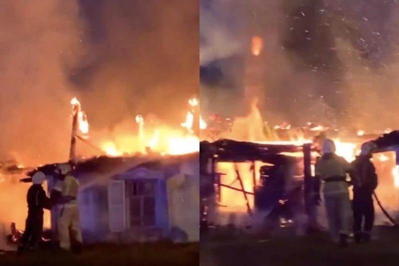 Под Новосибирском сгорел дом. До пожара жильцы жарили шашлыки