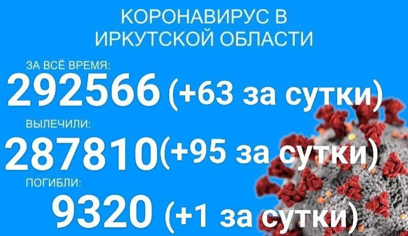 С начала пандемии COVID-19 в Прибайкалье заболело более 292,5 тысячи человек