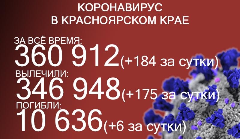 Смертность от коронавируса в Красноярском крае опустилась до минимума за 7 месяцев