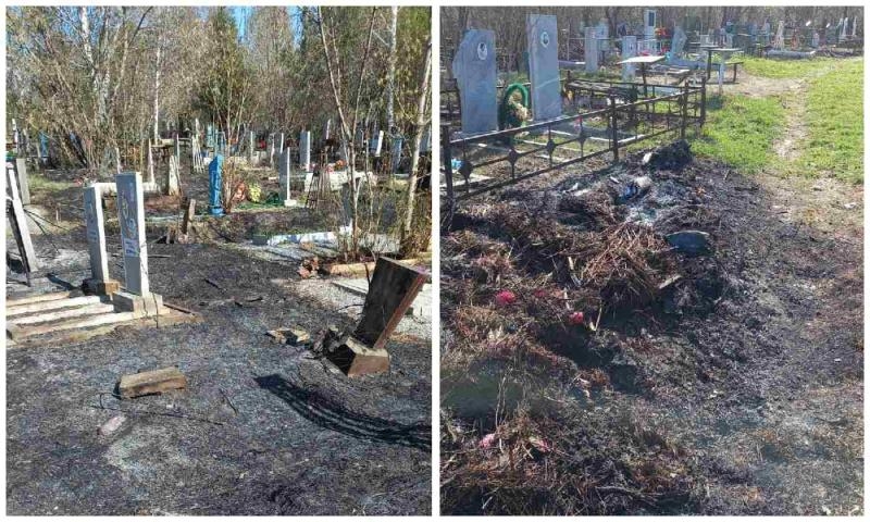 В Новосибирске неизвестные подожгли могилы