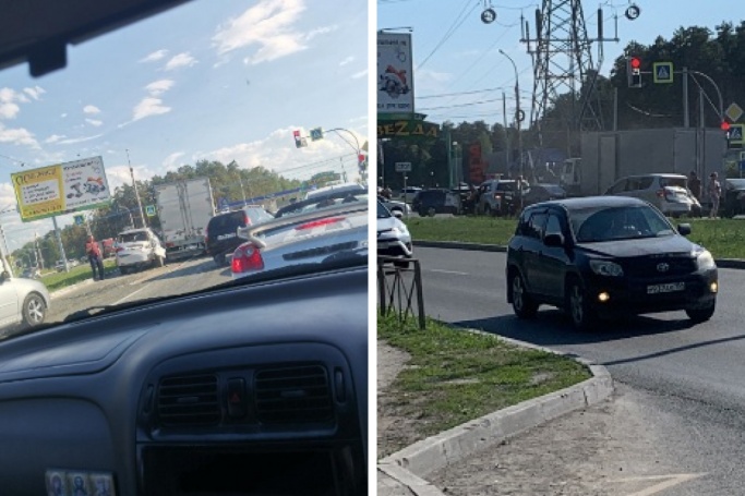 В Новосибирске столкнулись шесть автомобилей на Бердском шоссе