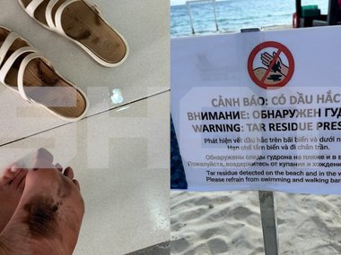 Вещи на выброс и бассейн вместо моря: Мазут на пляжах Вьетнама испортил отпуск российских туристов
