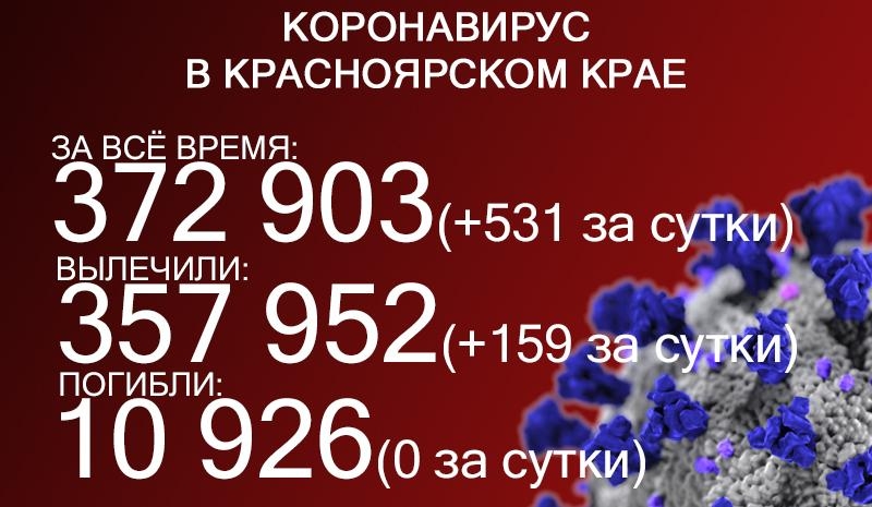 Впервые за 5 месяцев в Красноярске более полутысячи заражений ковидом в день